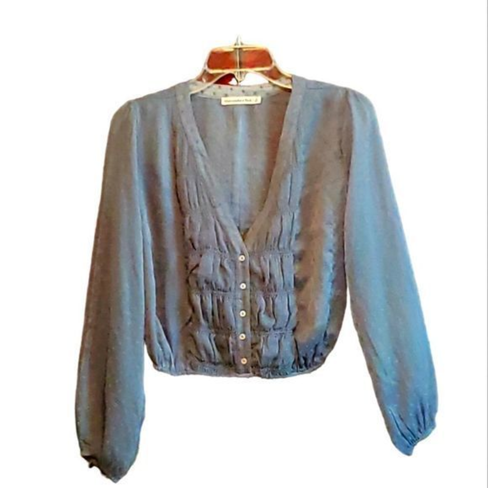 Women's Abercrombie & Fitch Sheer Waist Length ‎ Blouse Size Small